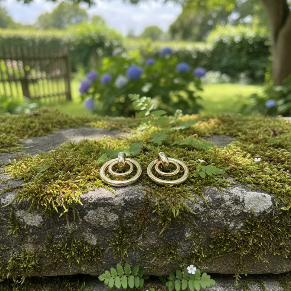 GL: Korean Minimal 18k Gold-Plated Hoop Drop Earrings