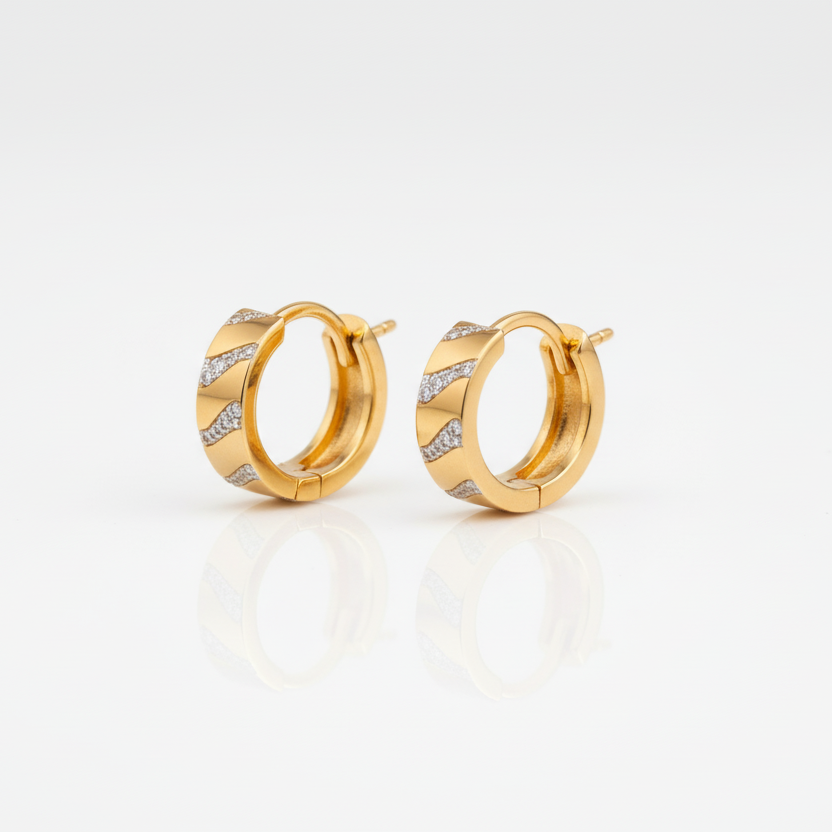 GL: Korean Style 18k Gold-Plated Hoop Earrings for woman's