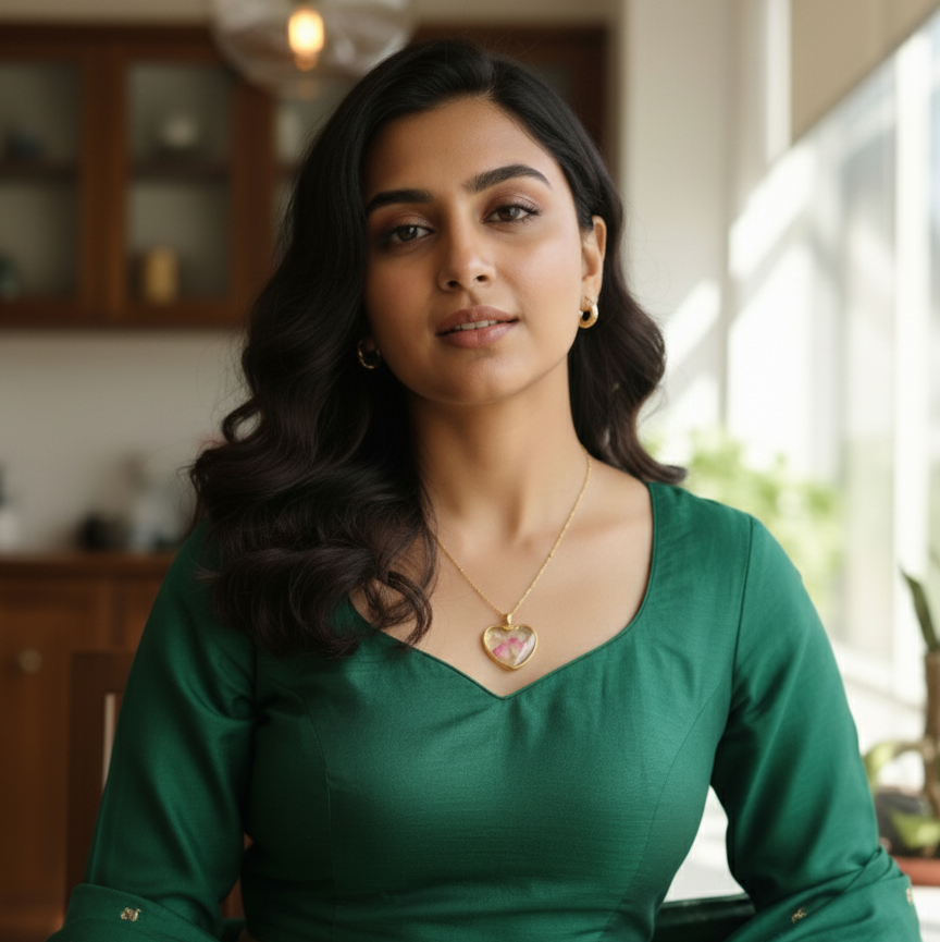 GL: Handmade Resin love Rose Pendant For Women