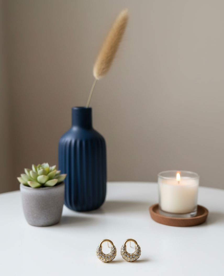 GL: Anti-Tarnish Pave Earrings for Women