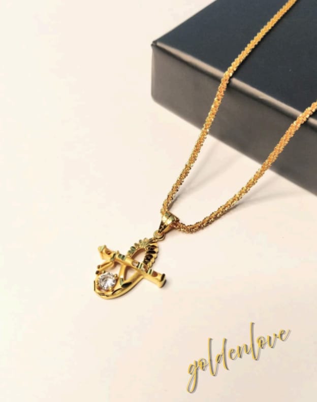 GL: Real Gold-Plated Chain with Krishna Flute Pendant