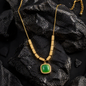 Trendy Green Stone Pendant Necklace for girls