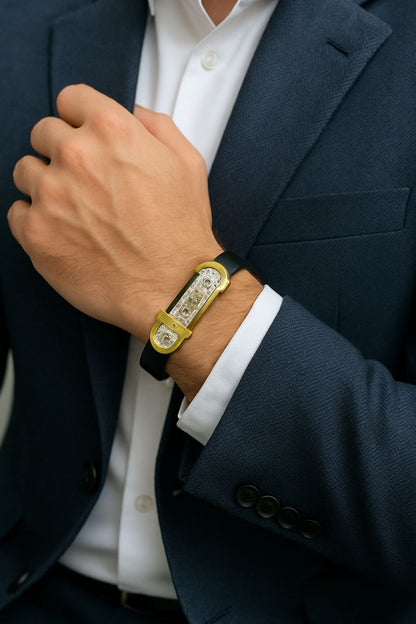 GL: Men’s Black Ceramic Stainless Steel Design Bracelet