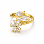Golden love jewellery | Zircon Flower Adjustable Ring for Women's or girls