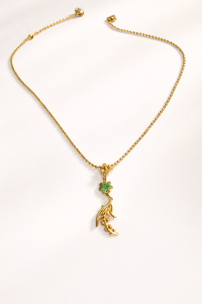 Handcrafted 18K Gold Plated Floral Vine Pendant Necklace |Trending pendent