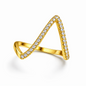 Golden Love: Modern V-Shape CZ Ring | Anti-tarnish fingering