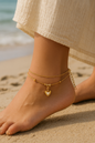 GL: 18k Gold-Plated Heart Charm Anklet for Women