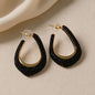 GL: 18k Gold-Plated Noir Textured Drop Earrings for Women