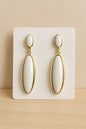 GL: Korean Minimal White Oval Drop Earrings for Women