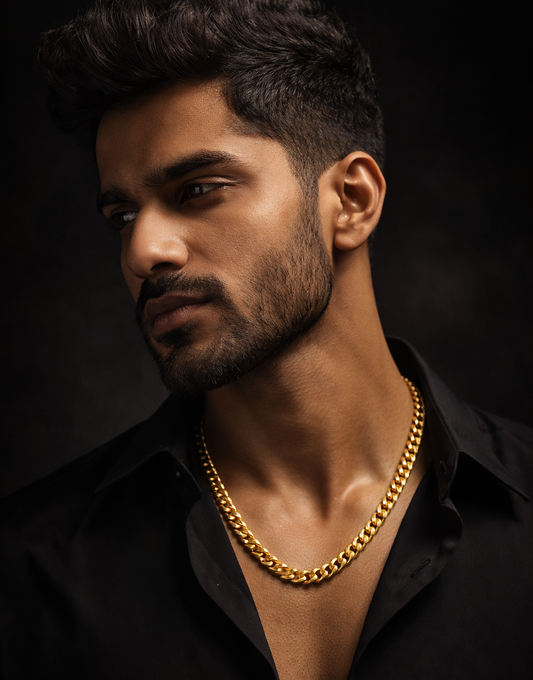 Men’s 18K Gold Plated Chain – Premium Cuban Link