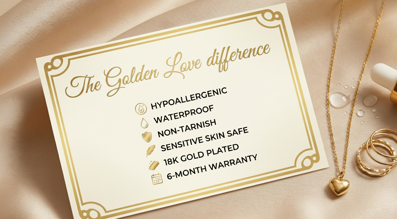 Golden Love: Love Drop Earrings |Anti-tarnish