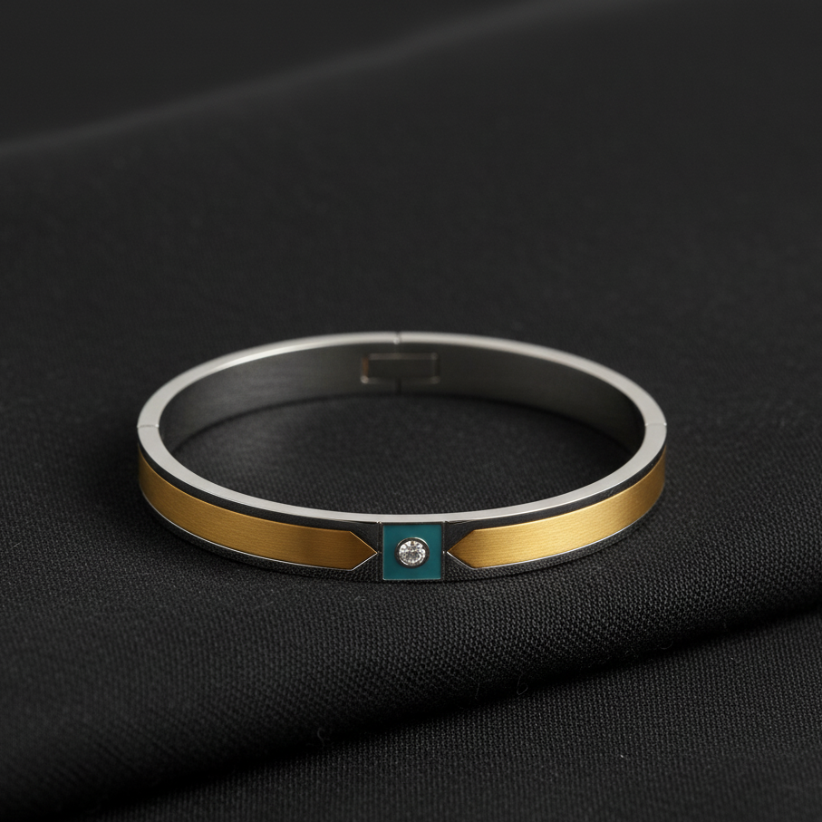 Durable Men's Gold & Silver plated Bracelet(6-month warranty)