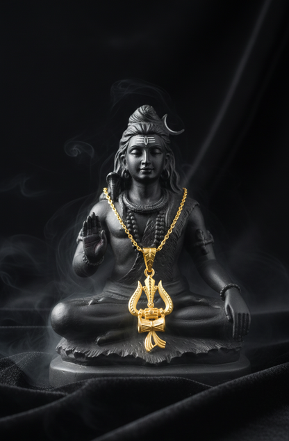 GL: Trishul with damru Pendant Chain for Men