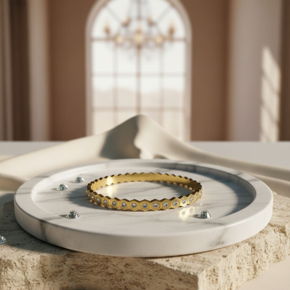 GL: Girls' Beaded Edge Bracelet - Anti-Tarnish Fashion Jewellery