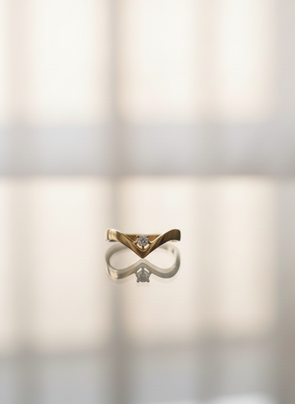 Luxury CZ Stone Gold-Tone(Anti-Tarnish) Finger-Ring (6-month warranty)