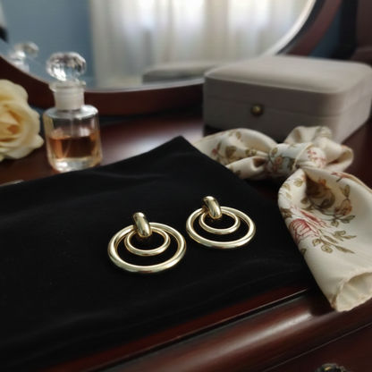 GL: Korean Minimal 18k Gold-Plated Hoop Drop Earrings