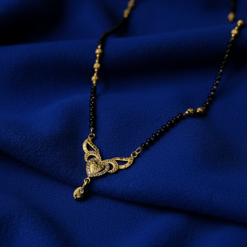 GL: Women's Heart Design Mangal Sutra Pendant Gold-Plated