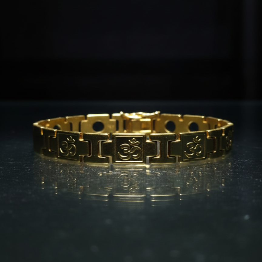 GL: Men's bracelet - Real 18K Gold Plated OM Bracelet