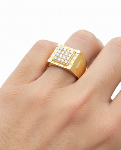 Golden Love: Men's Bold Textured Promise Ring