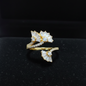 Golden Love: Art Deco Diamond Fan Ring |Gold Plated Ring