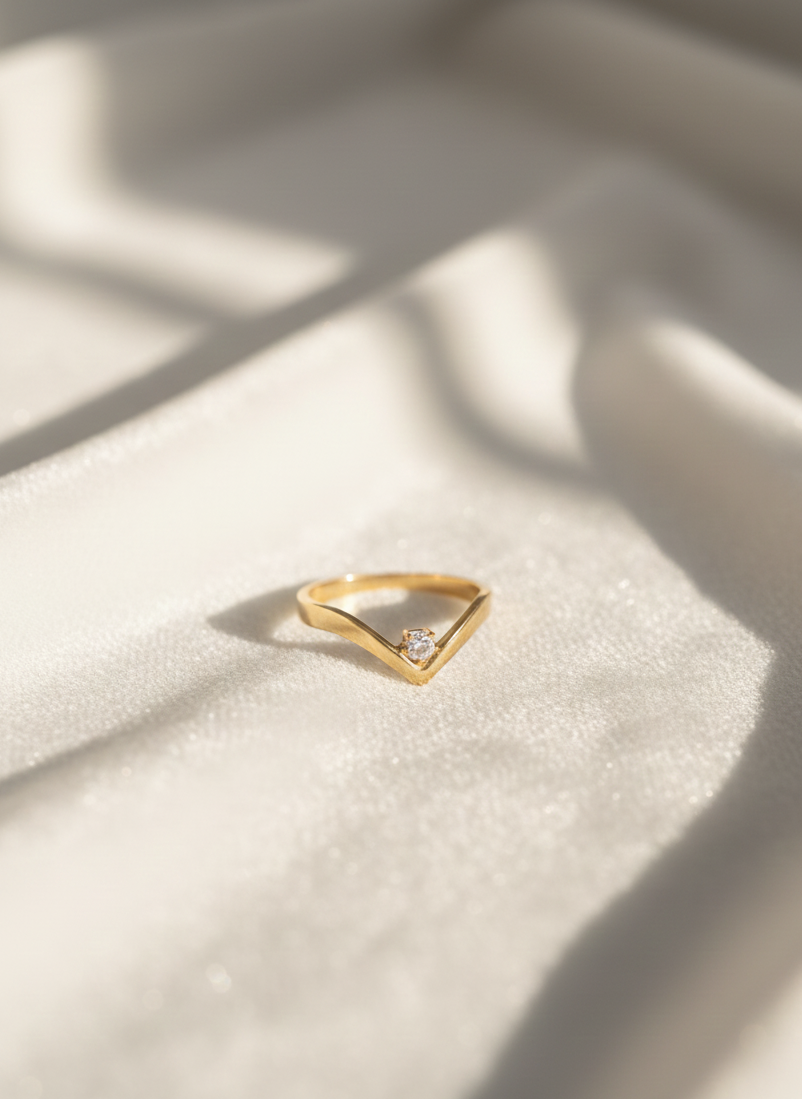 Luxury CZ Stone Gold-Tone(Anti-Tarnish) Finger-Ring (6-month warranty)