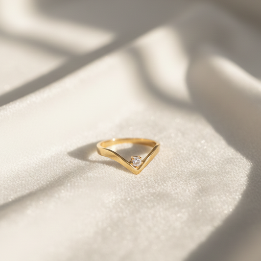 Golden Love: Luxury CZ Gold Ring | Stylish anti-tarnish ring