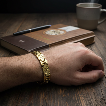 GL: Men's bracelet - Real 18K Gold Plated OM Bracelet