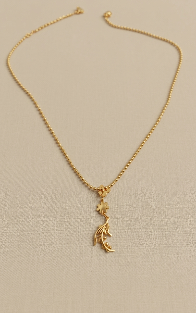 Handcrafted 18K Gold Plated Floral Vine Pendant Necklace |Trending pendent