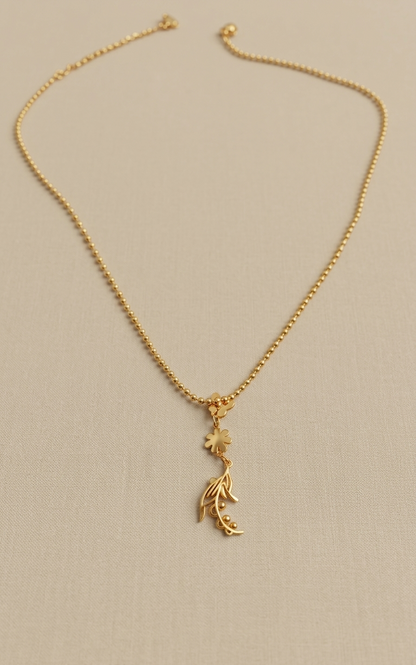 Handcrafted 18K Gold Plated Floral Vine Pendant Necklace |Trending pendent