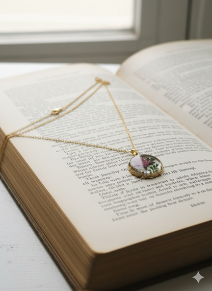 GL: 18k Gold-Plated Resin Floral Pendant Necklace for Women