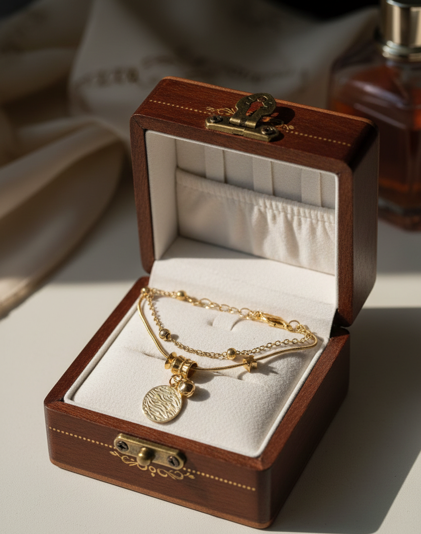 GL: 18k Gold-Plated Coin Charm Anklet for Women