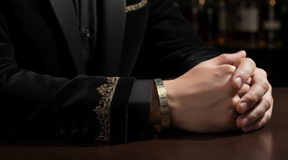 Premium Couple Bracelet Set | Gold Butterfly & Greek Key |Golden Love Jewellery