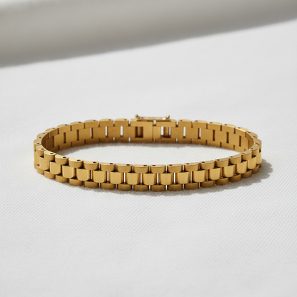 Men's Gold Plated Presidential Link Bracelet - Luxury Jewellery(6-month warranty)