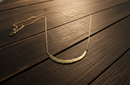 Golden Love: Gold Leaf Pendant  & Thick Curb Chain Bracelet | Couple jewellery
