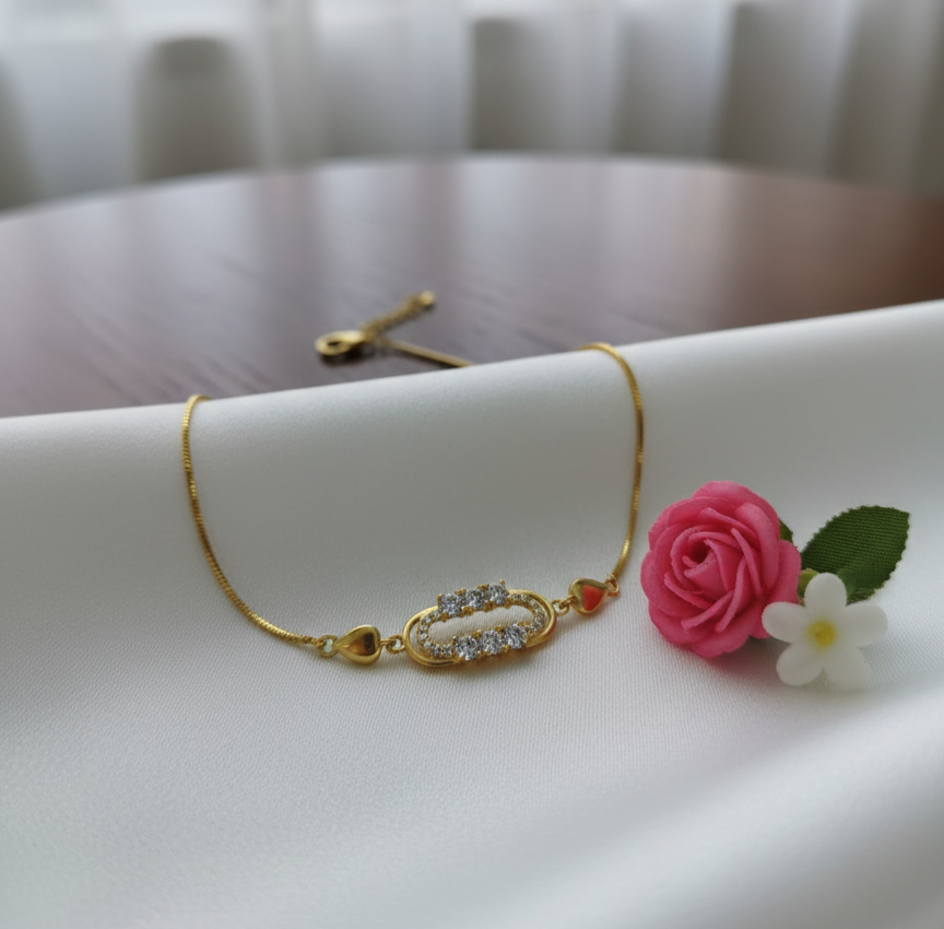 GL: Golden Love Stylish Anti-Tarnish CZ Bracelet