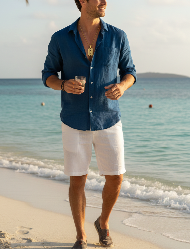 GL: 18k Gold-Plated Obsidian Blade Men's Pendant with Chain