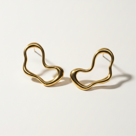 Golden Love: Heart lock Earrings for her | Anti-tarnish earrings