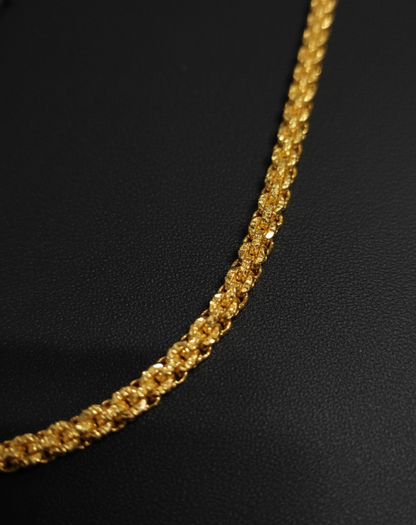 Golden Love : Premium Flat Gold Link Necklace | Men's chain