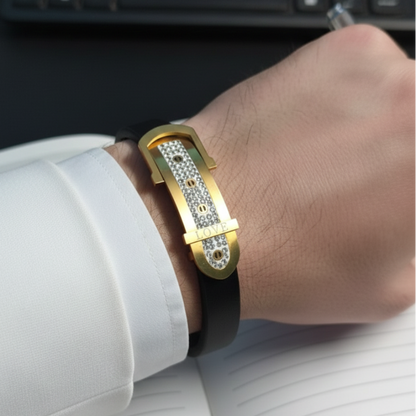 GL: Men’s Black Ceramic Stainless Steel Design Bracelet