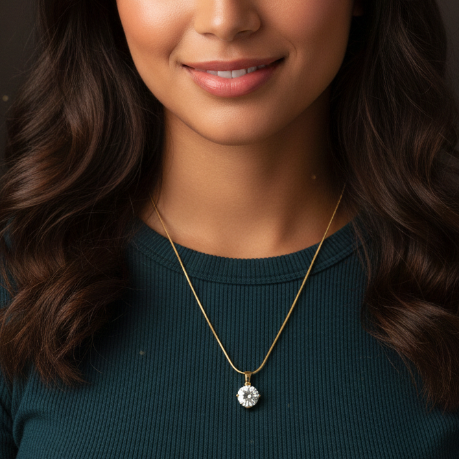 Royal Solitaire Necklace - Valentine Special Gift