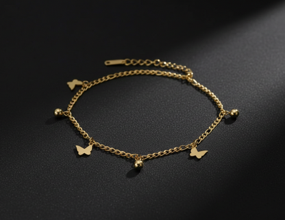 Premium Couple Bracelet Set | Gold Butterfly & Greek Key |Golden Love Jewellery