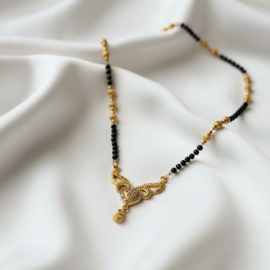 GL: Women's Heart Design Mangal Sutra Pendant Gold-Plated