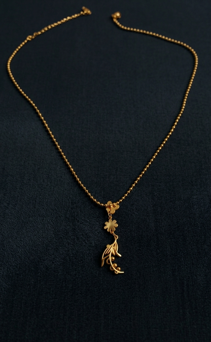 Handcrafted 18K Gold Plated Floral Vine Pendant Necklace |Trending pendent