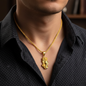 GL: Men's 18k Gold-plated Ganesh Pendant with Chain
