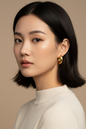 GL: Anti-Tarnish Gold-Plated Korean Dome Hoop Earrings