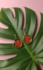 GL: Handmade Resin Red Daisy Round Drop Earrings for Women