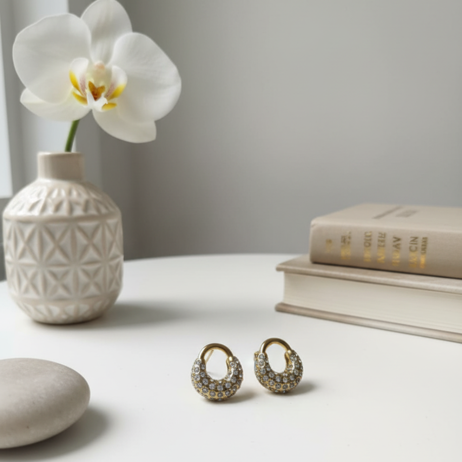 GL: Anti-Tarnish Pave Earrings for Women