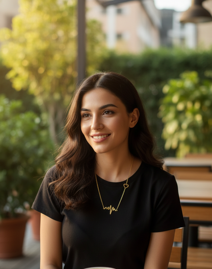 GL: Gold Heartbeat Charm Bracelet for Women