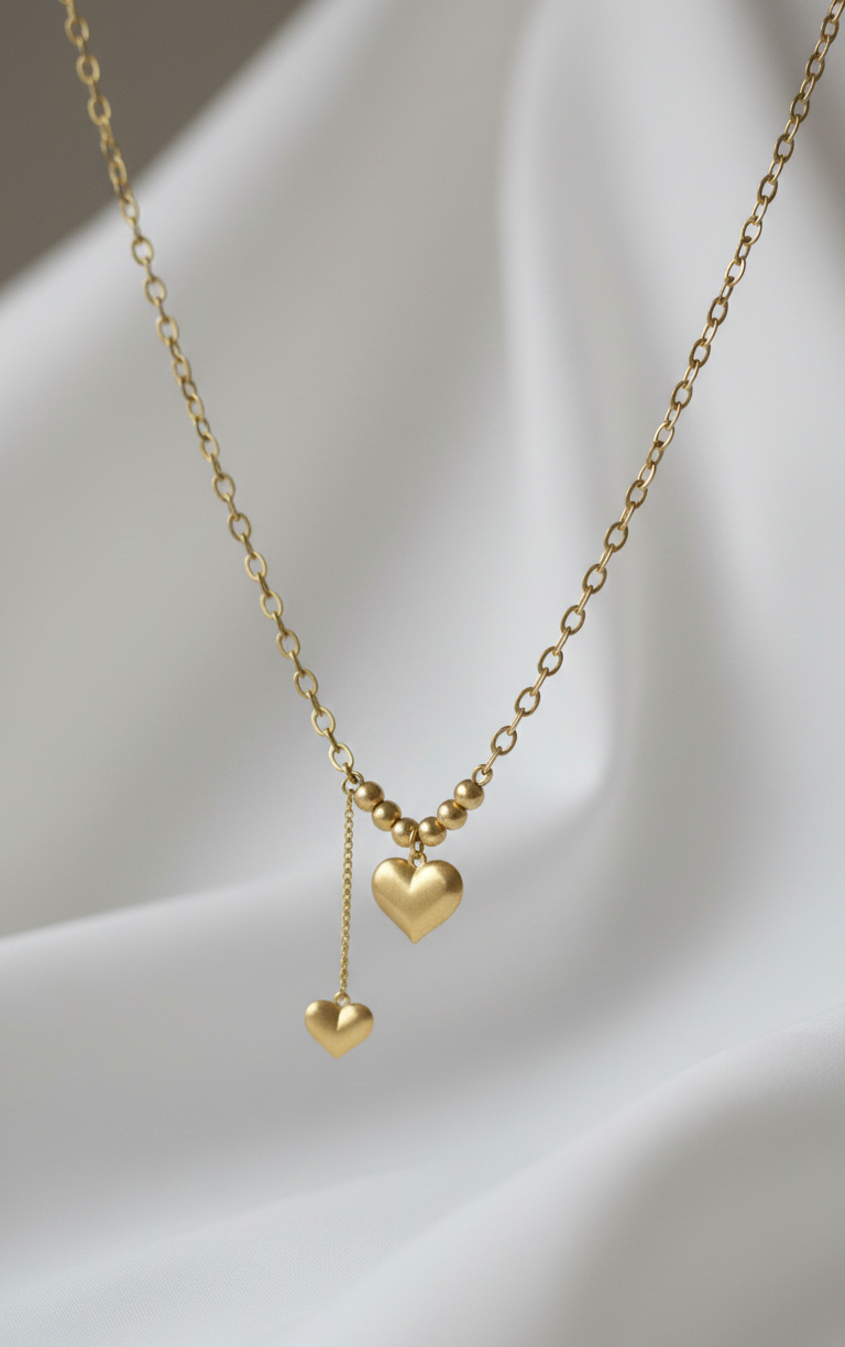 GL: Anti-tarnish Heart Lariat Necklace for women