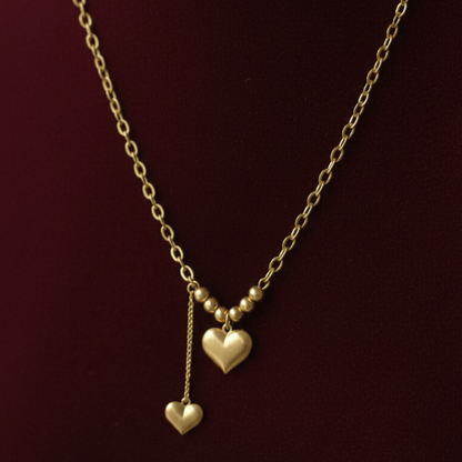 GL: Anti-tarnish Heart Lariat Necklace for women